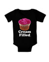 Cream Filled Pink Cupcake Design Baby Bodysuit Dark by TooLoud-Baby Romper-TooLoud-Black-06-Months-Davson Sales