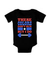 These Colors Don't Run But I Do - Patriotic Workout Baby Bodysuit Dark-Baby Romper-TooLoud-Black-06-Months-Davson Sales