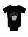 Cute First Birthday Cupcake - Birthday Girl Baby Bodysuit Dark by TooLoud-Baby Romper-TooLoud-Black-06-Months-Davson Sales