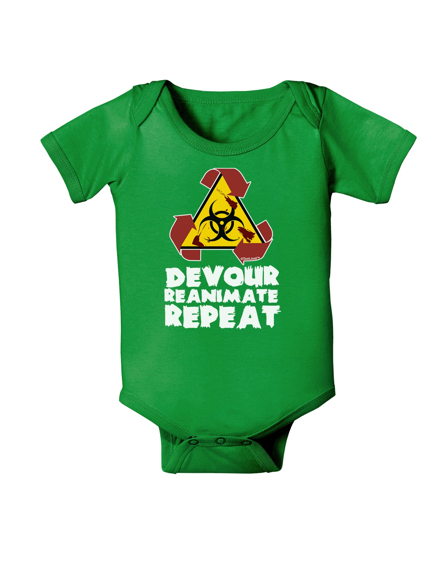 Devour Reanimate Repeat Baby Bodysuit Dark by TooLoud-Baby Romper-TooLoud-Clover-Green-06-Months-Davson Sales
