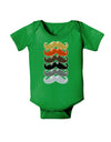 Natural Mustache Rainbow Baby Bodysuit Dark-Baby Romper-TooLoud-Clover-Green-06-Months-Davson Sales