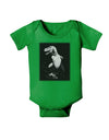 Tyrannosaurus Rex Design - Grayscale Baby Bodysuit Dark by TooLoud-Baby Romper-TooLoud-Clover-Green-06-Months-Davson Sales