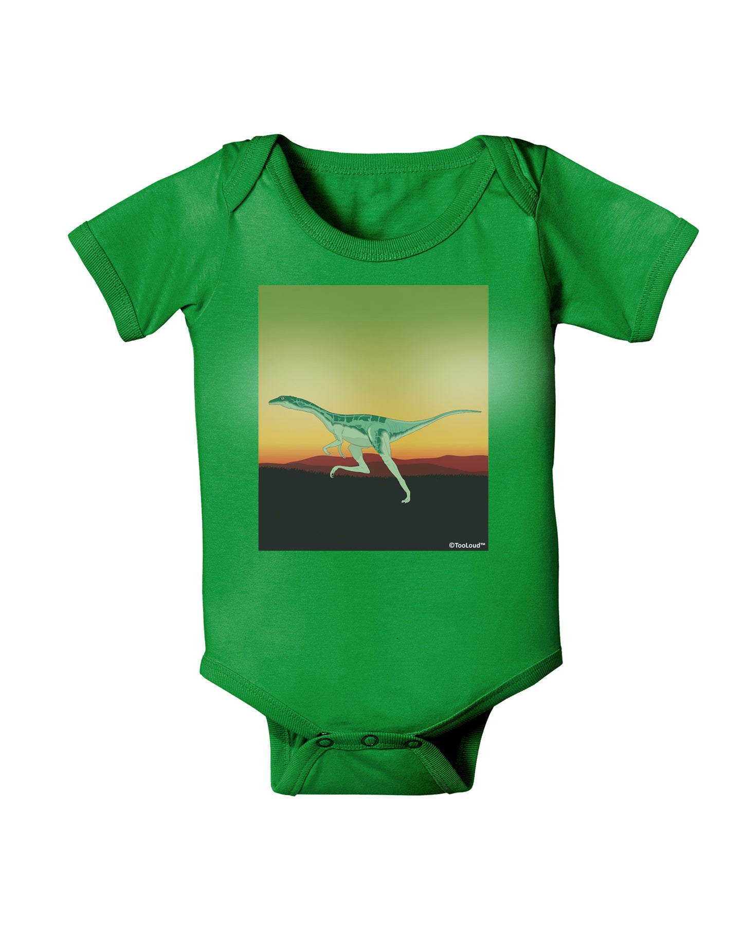 Ornithomimus Velox - Without Name Baby Bodysuit Dark by TooLoud-Baby Romper-TooLoud-Clover-Green-06-Months-Davson Sales