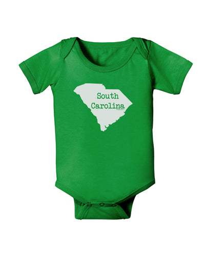 South Carolina - United States Shape Baby Bodysuit Dark by TooLoud-Baby Romper-TooLoud-Clover-Green-06-Months-Davson Sales