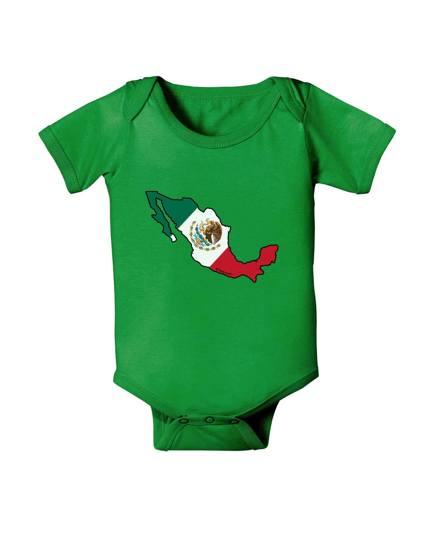 Mexico Outline - Mexican Flag Baby Bodysuit Dark by TooLoud-Baby Romper-TooLoud-Clover-Green-06-Months-Davson Sales