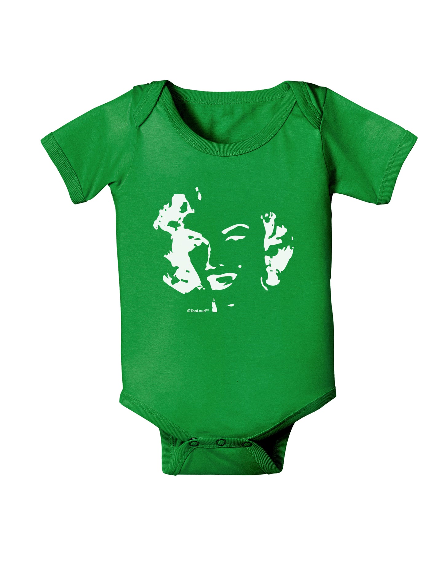 Marilyn Monroe Cutout Design Baby Bodysuit Dark by TooLoud-Baby Romper-TooLoud-Clover-Green-06-Months-Davson Sales