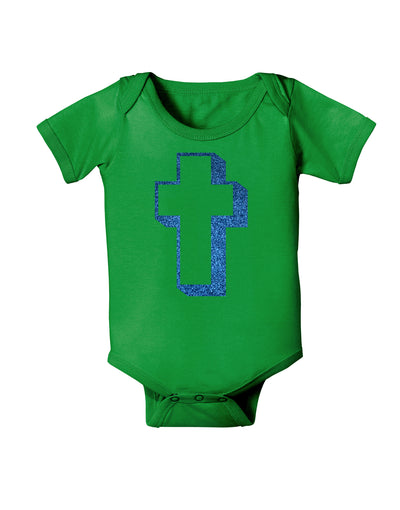 Simple Cross Design Glitter - Blue Baby Bodysuit Dark by TooLoud-Baby Romper-TooLoud-Clover-Green-06-Months-Davson Sales