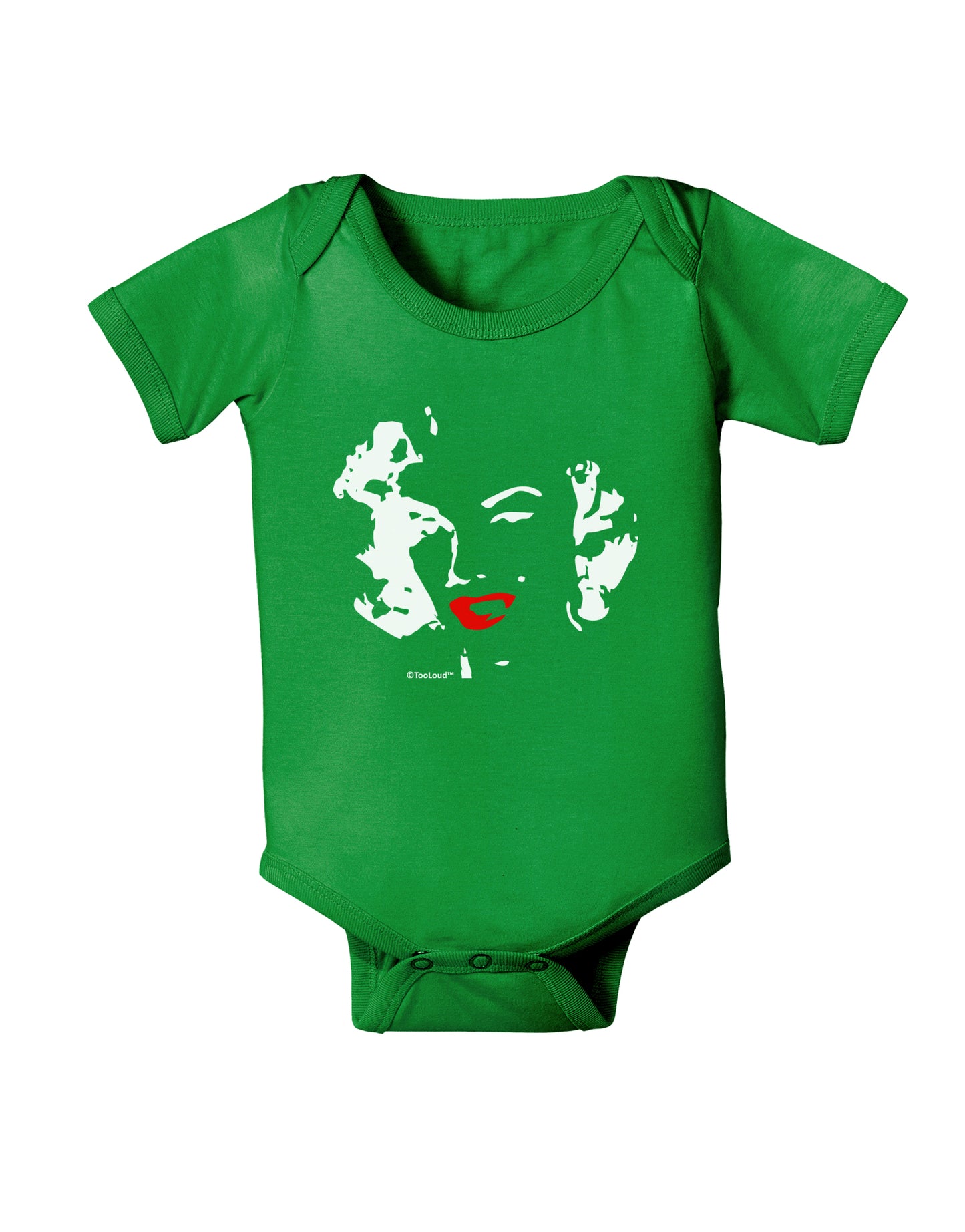 Marilyn Monroe Cutout Design Red Lips Baby Bodysuit Dark by TooLoud-Baby Romper-TooLoud-Clover-Green-06-Months-Davson Sales