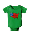 United States Cutout - American Flag Distressed Baby Bodysuit Dark by TooLoud-Baby Romper-TooLoud-Clover-Green-06-Months-Davson Sales