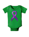 Crohn’s Disease Awareness Ribbon - Purple Baby Bodysuit Dark-Baby Romper-TooLoud-Clover-Green-06-Months-Davson Sales