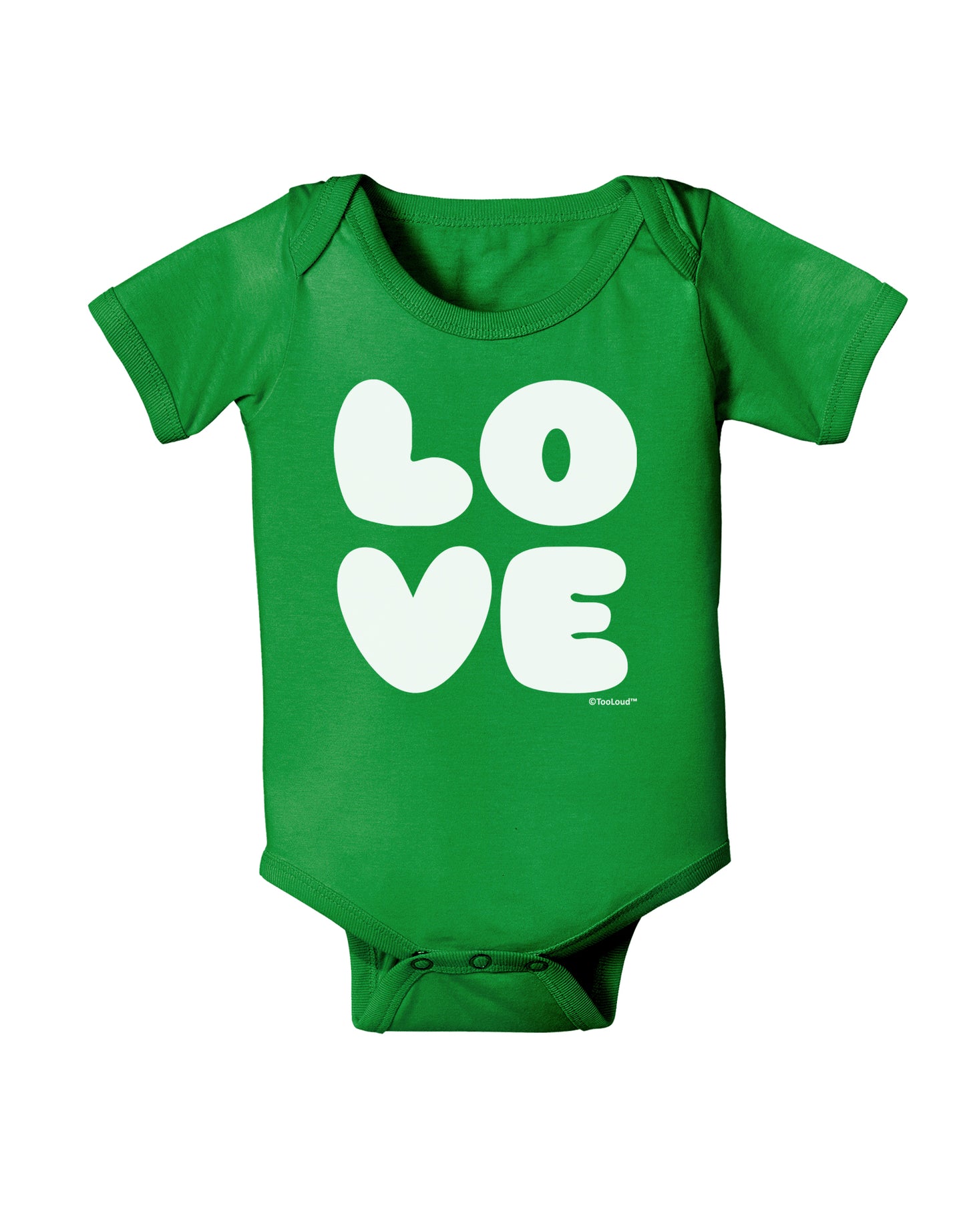 LOVE Text Baby Bodysuit Dark by TooLoud-Baby Romper-TooLoud-Clover-Green-06-Months-Davson Sales