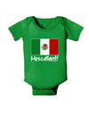 Mexcellent - Mexican Flag Baby Bodysuit Dark-Baby Romper-TooLoud-Clover-Green-06-Months-Davson Sales