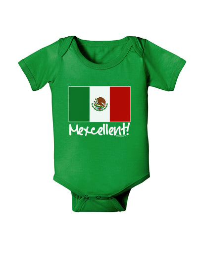 Mexcellent - Mexican Flag Baby Bodysuit Dark-Baby Romper-TooLoud-Clover-Green-06-Months-Davson Sales