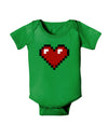 Pixel Heart Design 1 - Valentine's Day Baby Bodysuit Dark-Baby Romper-TooLoud-Clover-Green-06-Months-Davson Sales