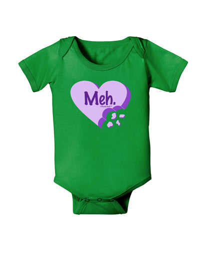 Meh Candy Heart Purple - Valentines Day Baby Bodysuit Dark by TooLoud-Baby Romper-TooLoud-Clover-Green-06-Months-Davson Sales