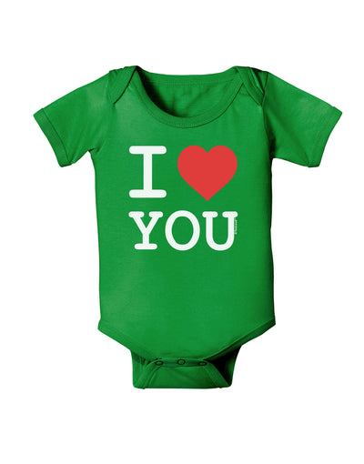 I Heart You Baby Bodysuit Dark-Baby Romper-TooLoud-Clover-Green-06-Months-Davson Sales