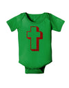 Simple Cross Design Glitter - Red Baby Bodysuit Dark by TooLoud-Baby Romper-TooLoud-Clover-Green-06-Months-Davson Sales