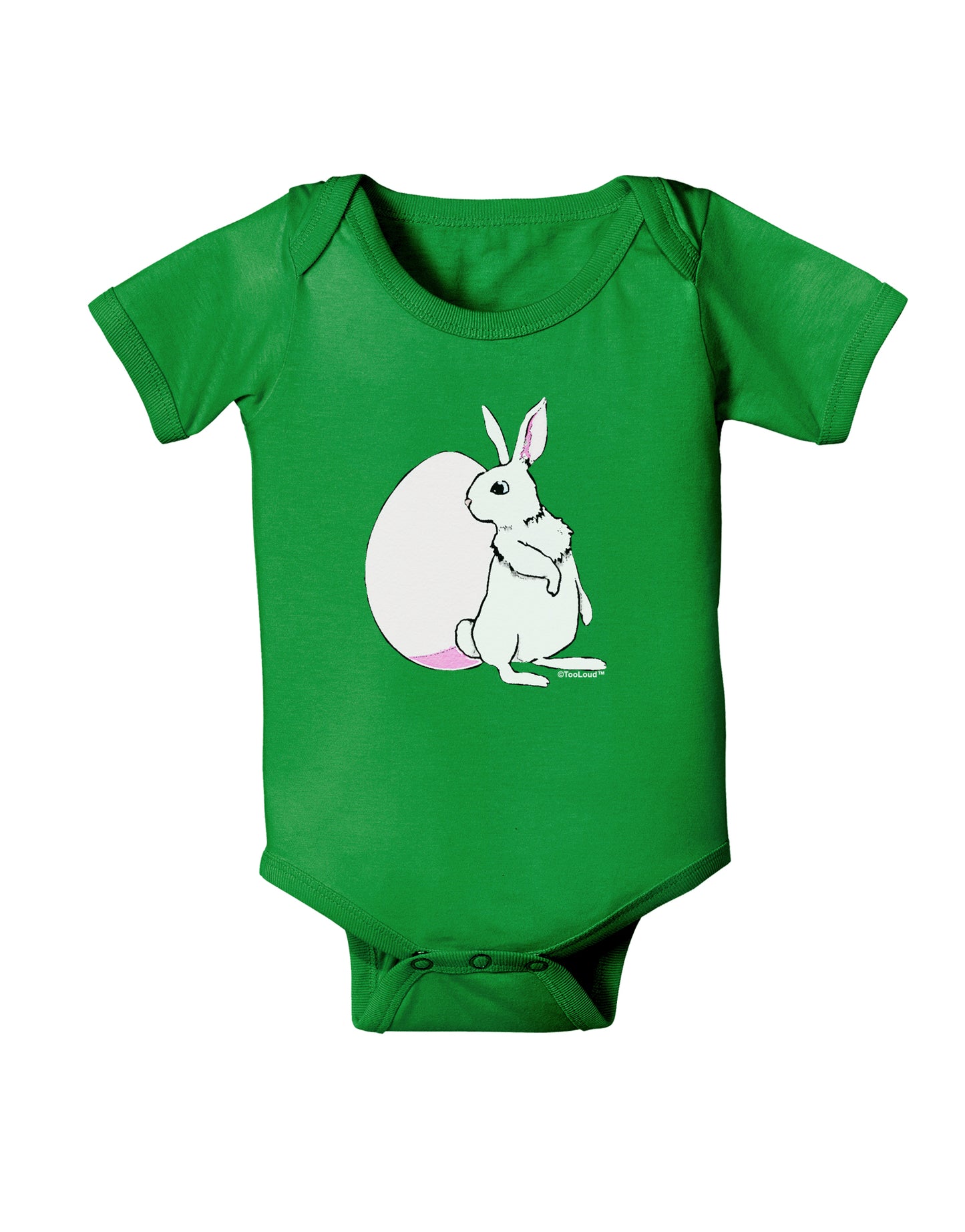 Easter Bunny and Egg Design Baby Bodysuit Dark by TooLoud-Baby Romper-TooLoud-Clover-Green-06-Months-Davson Sales