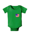 American Flag Faux Pocket Design Baby Bodysuit Dark by TooLoud-Baby Romper-TooLoud-Clover-Green-06-Months-Davson Sales