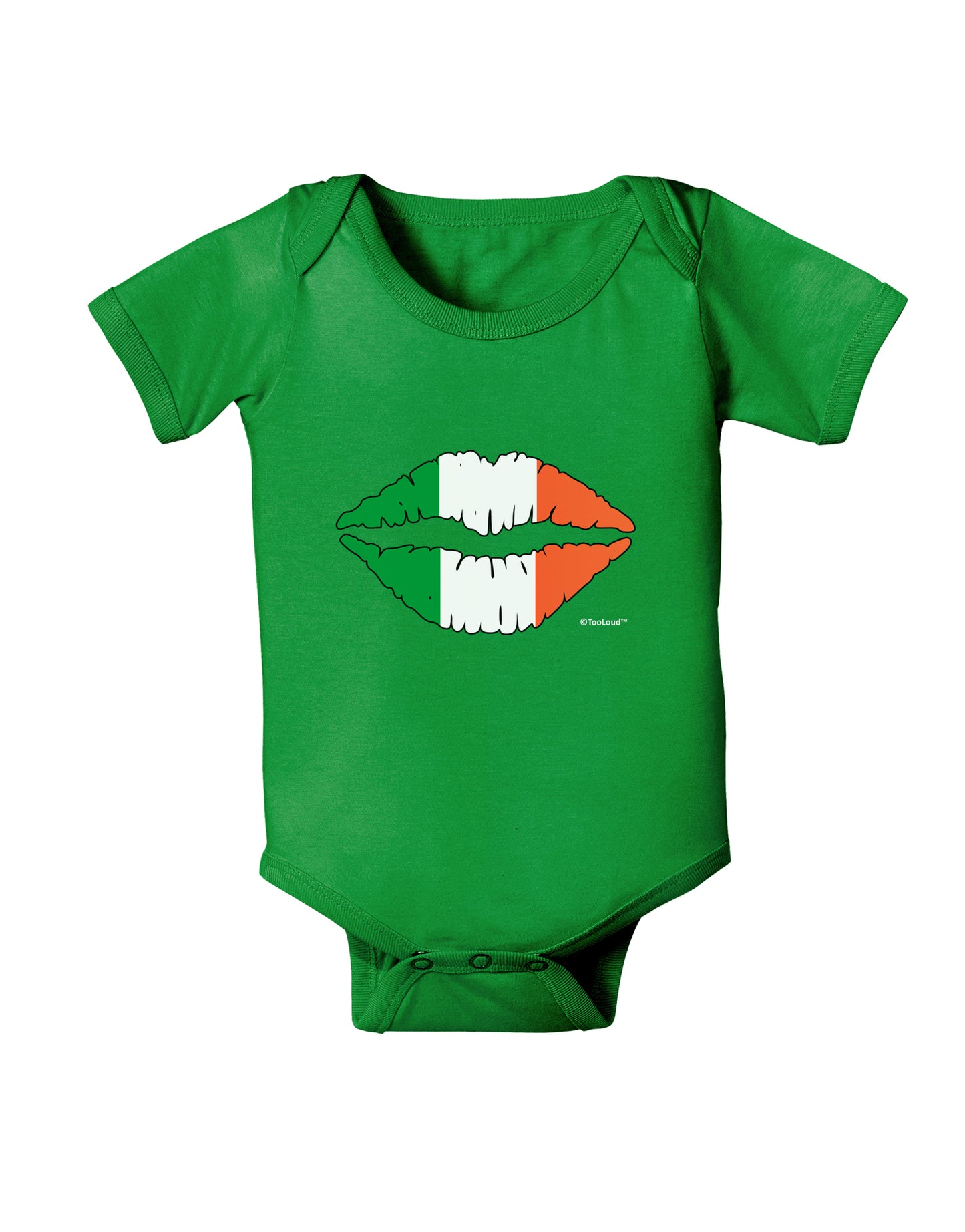 Irish Flag Kiss Baby Bodysuit Dark by TooLoud-Baby Romper-TooLoud-Clover-Green-06-Months-Davson Sales