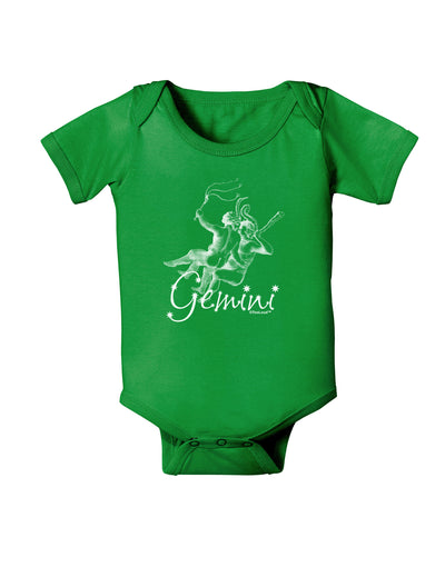 Gemini Illustration Baby Bodysuit Dark-Baby Romper-TooLoud-Clover-Green-06-Months-Davson Sales