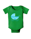 Baby Boy Carriage Baby Bodysuit Dark-Baby Romper-TooLoud-Clover-Green-06-Months-Davson Sales