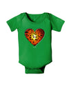 Water Droplet Heart Orange Baby Bodysuit Dark by TooLoud-Baby Romper-TooLoud-Clover-Green-06-Months-Davson Sales