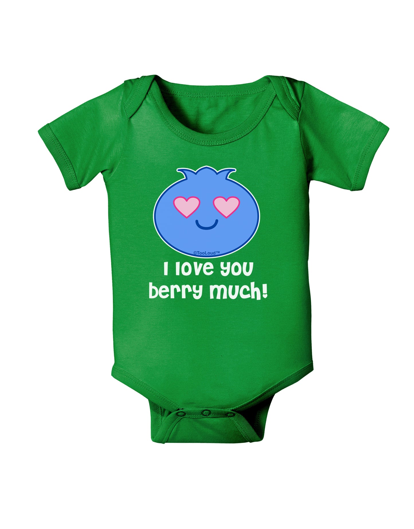 I Love You Berry Much Baby Bodysuit Dark by TooLoud-Baby Romper-TooLoud-Clover-Green-06-Months-Davson Sales