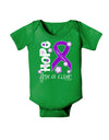 Hope for a Cure - Purple Ribbon Crohn’s Disease - Flowers Baby Bodysuit Dark-Baby Romper-TooLoud-Clover-Green-06-Months-Davson Sales