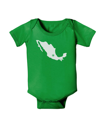 Mexico - Mexico City Star Baby Bodysuit Dark-Baby Romper-TooLoud-Clover-Green-06-Months-Davson Sales