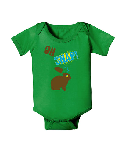 TooLoud Oh Snap Chocolate Easter Bunny Baby Bodysuit Dark-Baby Romper-TooLoud-Clover-Green-06-Months-Davson Sales