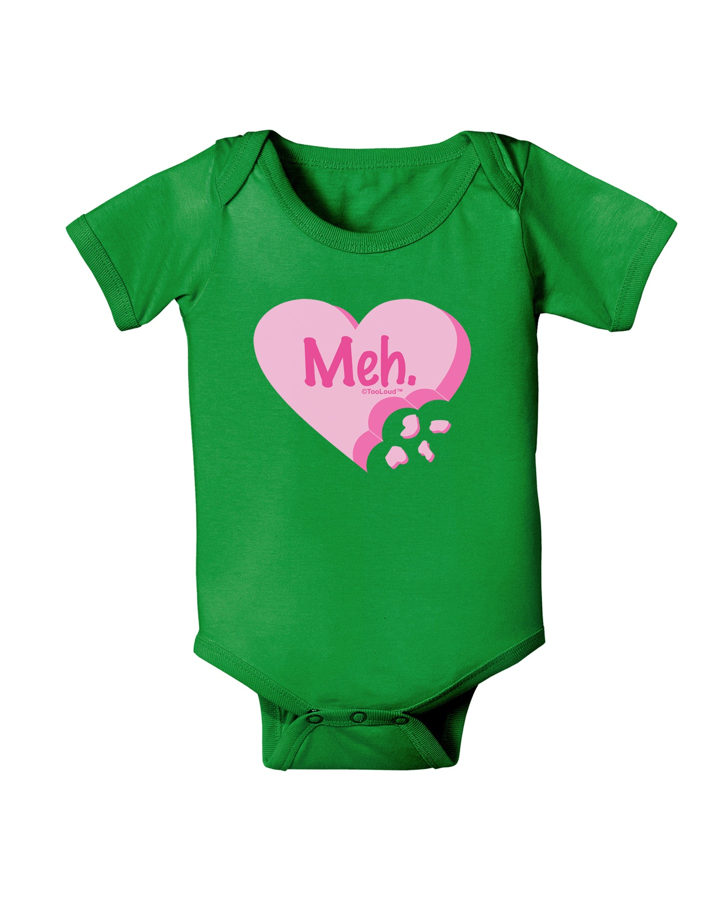 Meh Candy Heart - Valentines Day Baby Bodysuit Dark by TooLoud-Baby Romper-TooLoud-Clover-Green-06-Months-Davson Sales