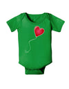 Cute Red Heart Balloon Baby Bodysuit Dark-Baby Romper-TooLoud-Clover-Green-06-Months-Davson Sales