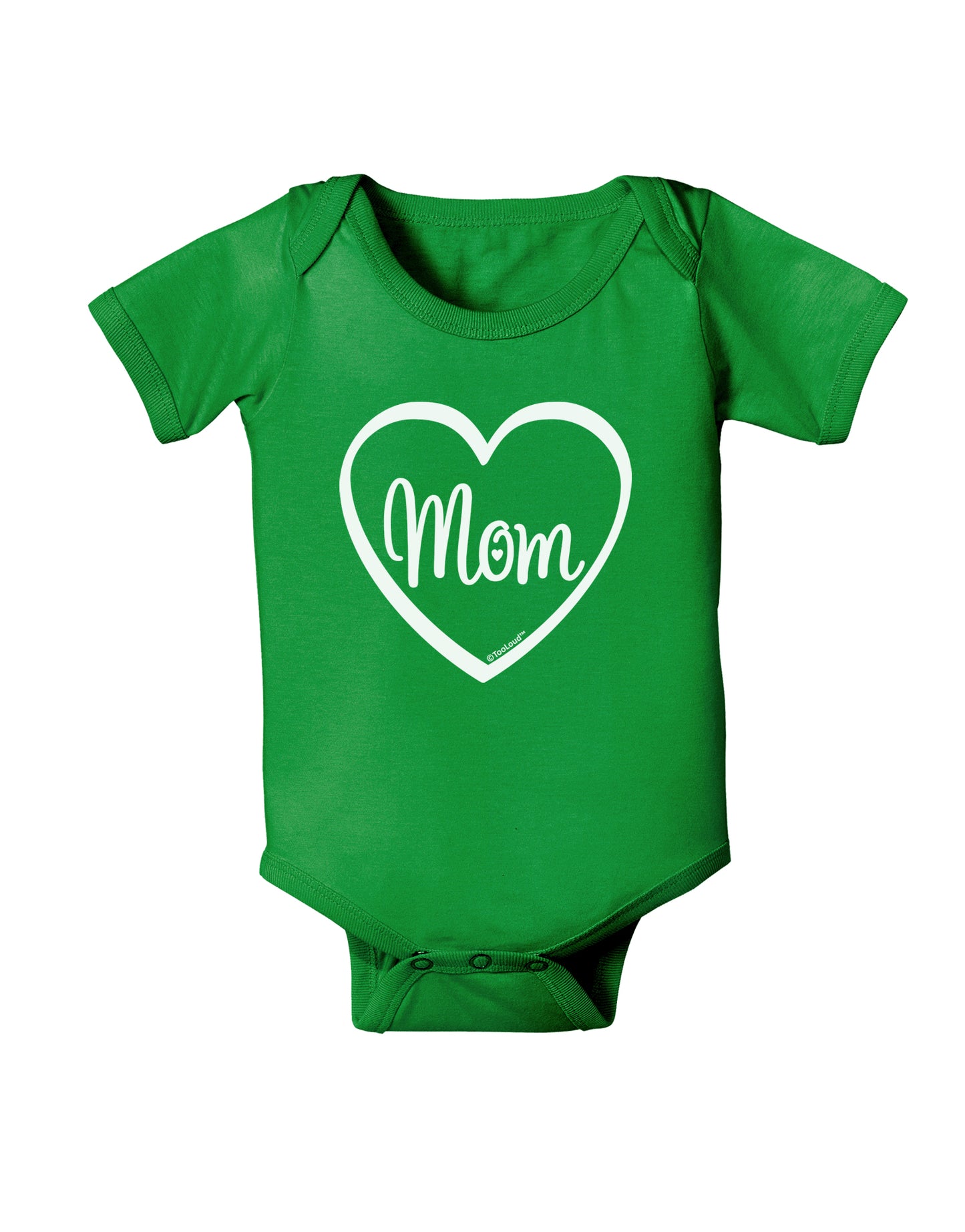 Mom Heart Design Baby Bodysuit Dark by TooLoud-Baby Romper-TooLoud-Clover-Green-06-Months-Davson Sales
