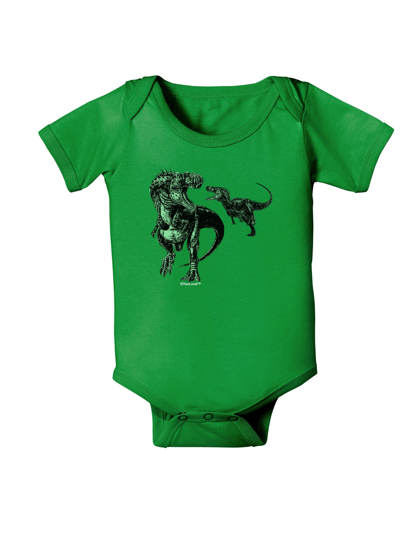 Jurassic Dinosaur Design 1 Baby Bodysuit Dark by TooLoud-Baby Romper-TooLoud-Clover-Green-06-Months-Davson Sales