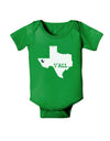 Texas State Y'all Design with Flag Heart Baby Bodysuit Dark by TooLoud-Baby Romper-TooLoud-Clover-Green-06-Months-Davson Sales