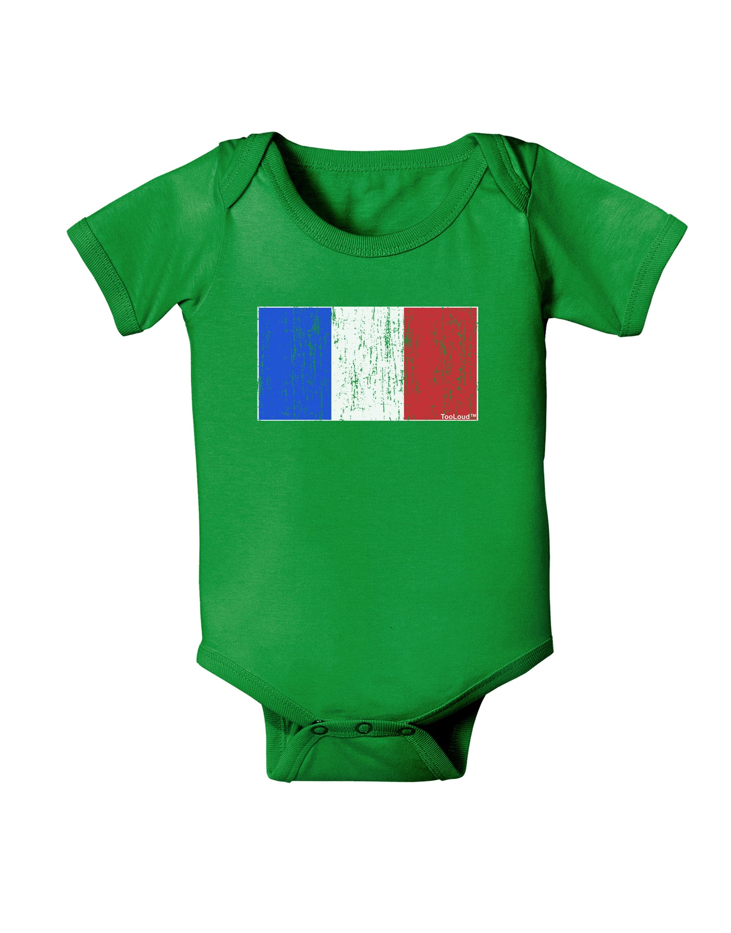 French Flag - France Distressed Baby Bodysuit Dark by TooLoud-Baby Romper-TooLoud-Clover-Green-06-Months-Davson Sales
