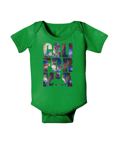 California Republic Design - Space Nebula Print Baby Bodysuit Dark by TooLoud-Baby Romper-TooLoud-Clover-Green-06-Months-Davson Sales