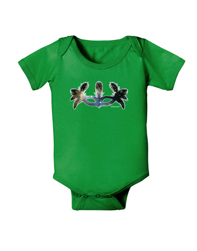 Galaxy Masquerade Mask Baby Bodysuit Dark by TooLoud-Baby Romper-TooLoud-Clover-Green-06-Months-Davson Sales