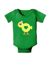 Cute Chick with Bow Baby Bodysuit Dark by TooLoud-Baby Romper-TooLoud-Clover-Green-06-Months-Davson Sales