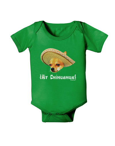 Chihuahua Dog with Sombrero - Ay Chihuahua Baby Bodysuit Dark by TooLoud-Baby Romper-TooLoud-Clover-Green-06-Months-Davson Sales