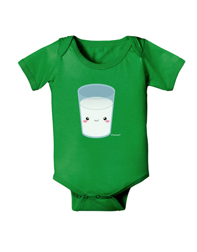 Cute Matching Milk and Cookie Design - Milk Baby Bodysuit Dark by TooLoud-Baby Romper-TooLoud-Clover-Green-06-Months-Davson Sales