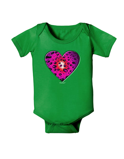 Water Droplet Heart Magenta Baby Bodysuit Dark by TooLoud-Baby Romper-TooLoud-Clover-Green-06-Months-Davson Sales