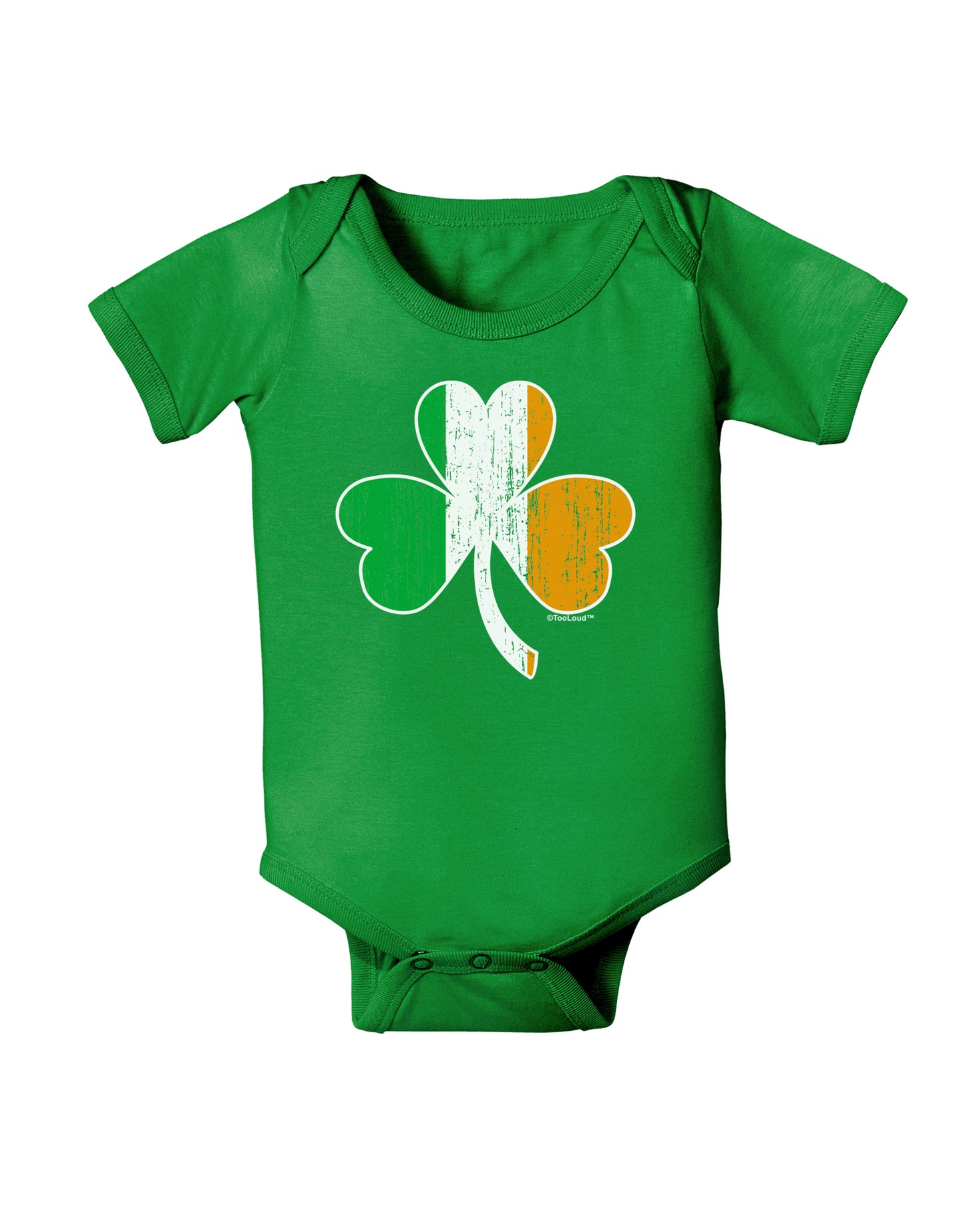 Irish Flag - Shamrock Distressed Baby Bodysuit Dark by TooLoud-Baby Romper-TooLoud-Clover-Green-06-Months-Davson Sales