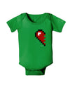 Couples Pixel Heart Design - Left Baby Bodysuit Dark by TooLoud-Baby Romper-TooLoud-Clover-Green-06-Months-Davson Sales