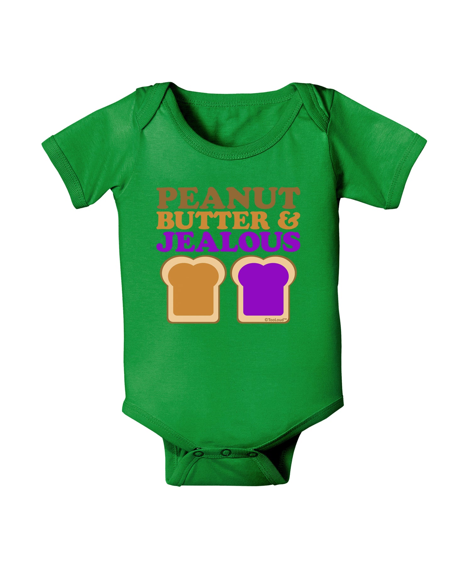 Peanut Butter and Jealous Baby Bodysuit Dark by TooLoud-Baby Romper-TooLoud-Clover-Green-06-Months-Davson Sales