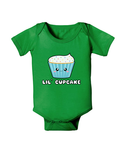 Cute Cupcake with Sprinkles - Lil Cupcake Baby Bodysuit Dark by TooLoud-Baby Romper-TooLoud-Clover-Green-06-Months-Davson Sales