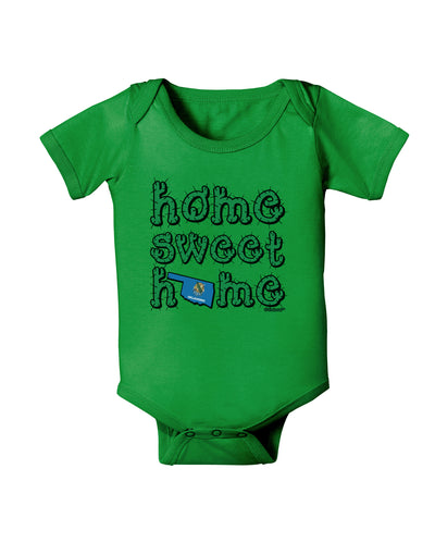 Home Sweet Home - Oklahoma - Cactus and State Flag Baby Bodysuit Dark by TooLoud-Baby Romper-TooLoud-Clover-Green-06-Months-Davson Sales