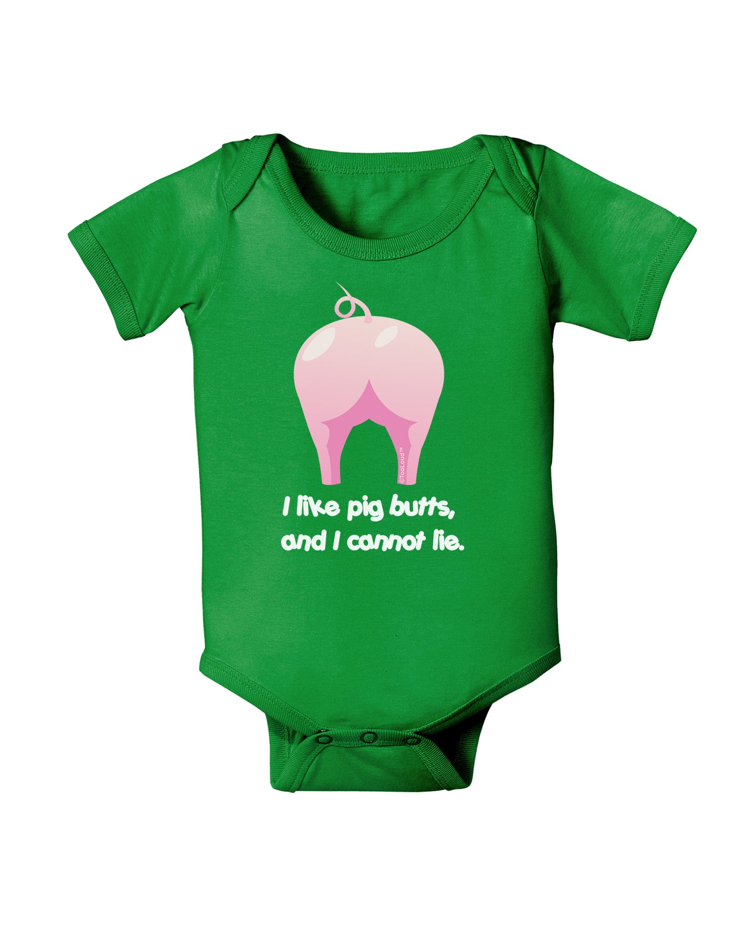 I Like Pig Butts - Funny Design Baby Bodysuit Dark by TooLoud-Baby Romper-TooLoud-Clover-Green-06-Months-Davson Sales