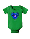 Water Droplet Heart Blue Baby Bodysuit Dark by TooLoud-Baby Romper-TooLoud-Clover-Green-06-Months-Davson Sales